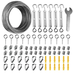 Heavy Duty 72 - Piece Sun Shade Sail Hardware Kit for Outdoor Garden Installation (72pcs)