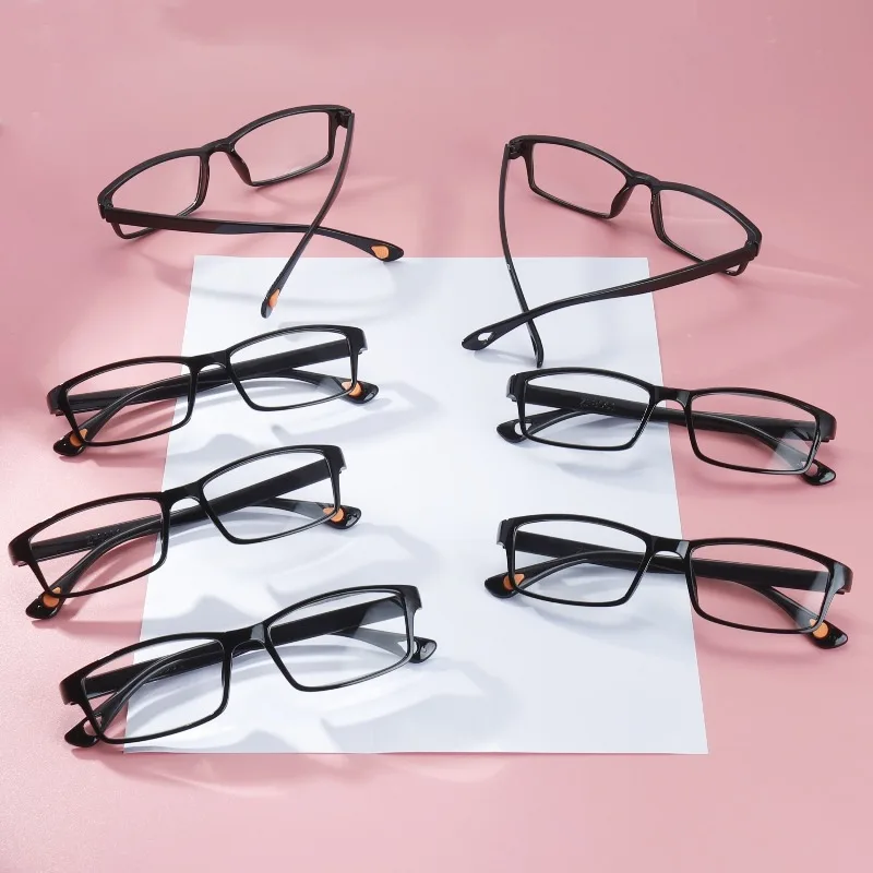 7pcs Classic Retro Black Reading Glasses for Both Men and Women+1.00~+4.00 Suitable for Daily Life Ideal Choice