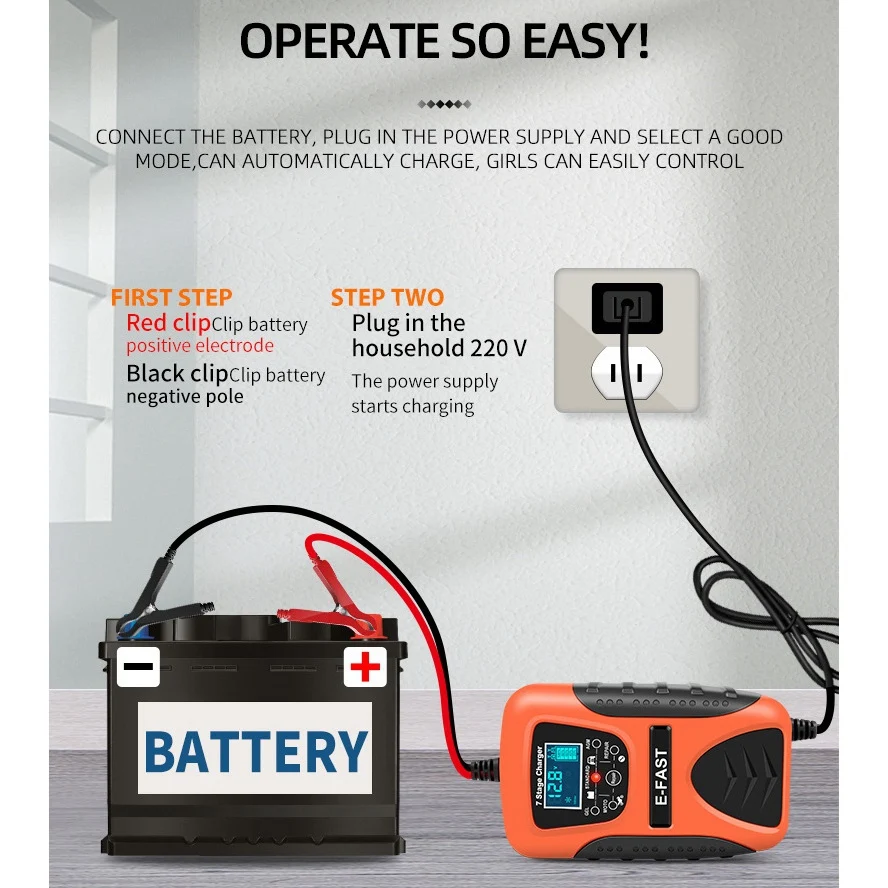 E-Fast 12V 7 ׸Ʈ Ƽ ͸   ͸ ,  ޽ , LCD  ÷, EU ÷