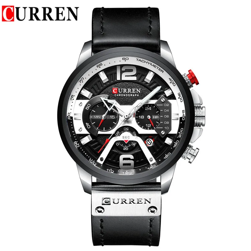 Curren Top Brand Watch Men Luxury Brand Leather Waterpoof Chronograph Man Wristwatch Sport Male Cloc