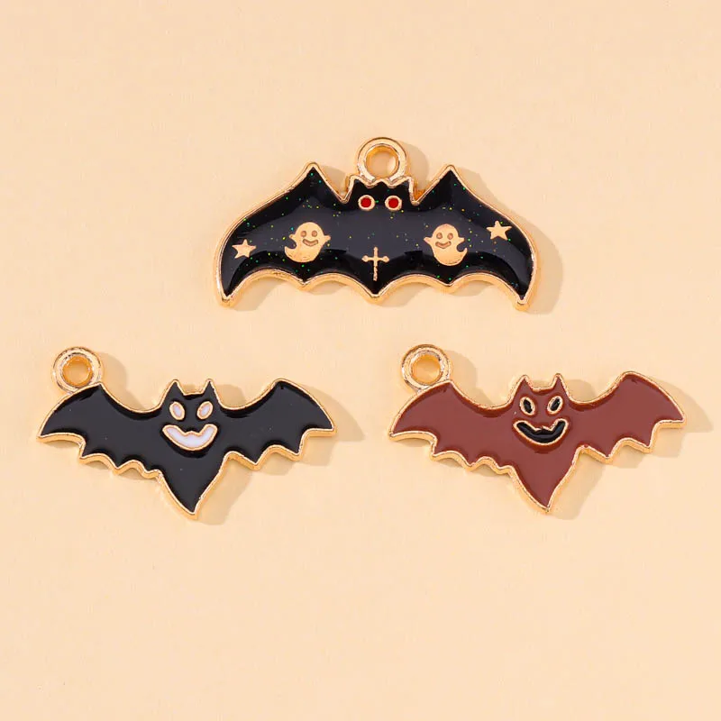 10 Stück mischen 45 Arten Cartoon Halloween Emaille Charms Kürbis Skelett Geist Fledermaus Katze Anhänger für DIY Schmuck machen Party Geschenke – Detail 18