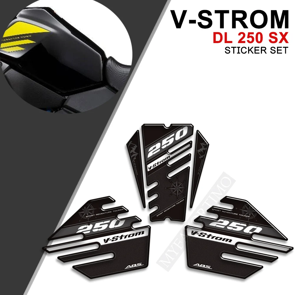 

250SX Oil Tank Pad Stickers Protector Decals Kit For Suzuki V-STROM VSTROM V STROM DL 250 SX Adventure