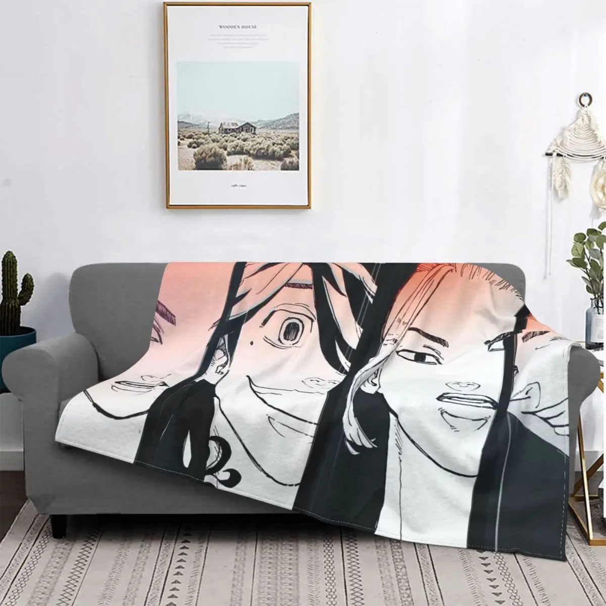 

Tokyo Avengers Blanket Flannel Summer Anime Manga Multifunctional Lightweight Blanket for Home Travel Bedding Blanket