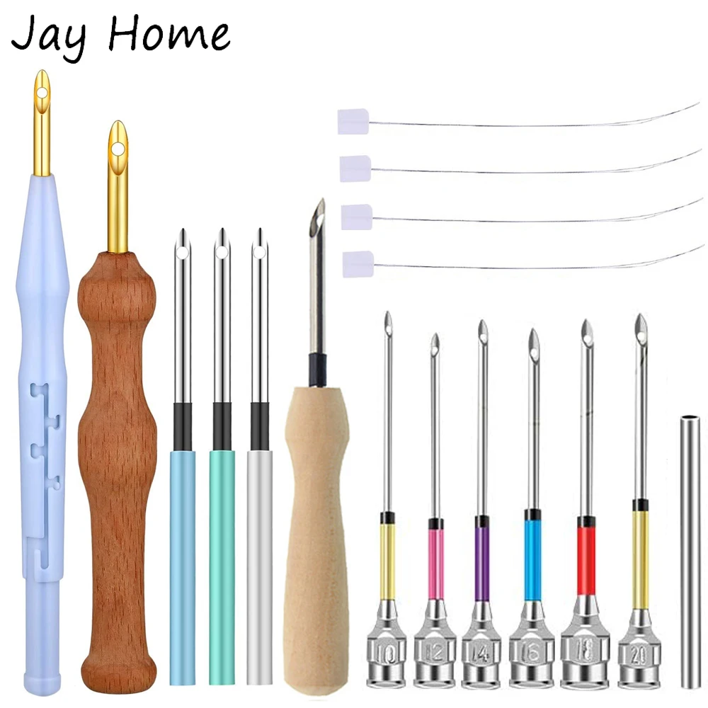 Punch Needle Tool Kit Embroidery Stitching Punch Needle & Needle Threader  Embroidery Poking Cross Stitch Tools Knitting