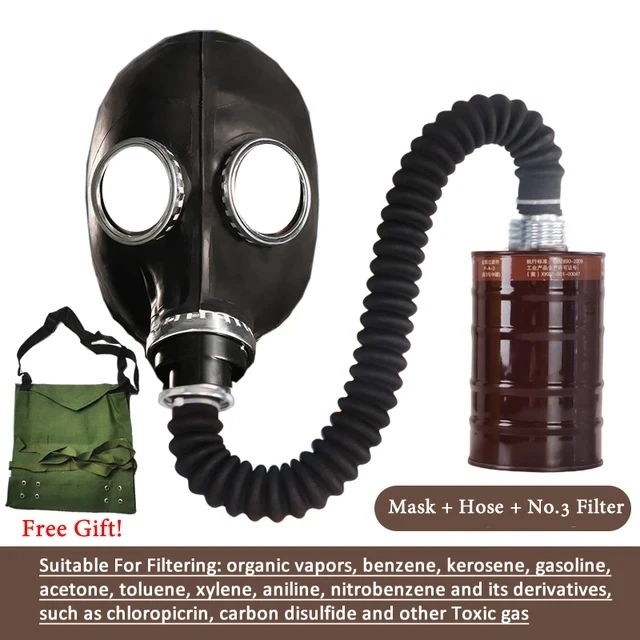 フルフェイスガスマスク グレー ホースパフィルター付きフルフェイスガスマスク,天然ゴム,化学