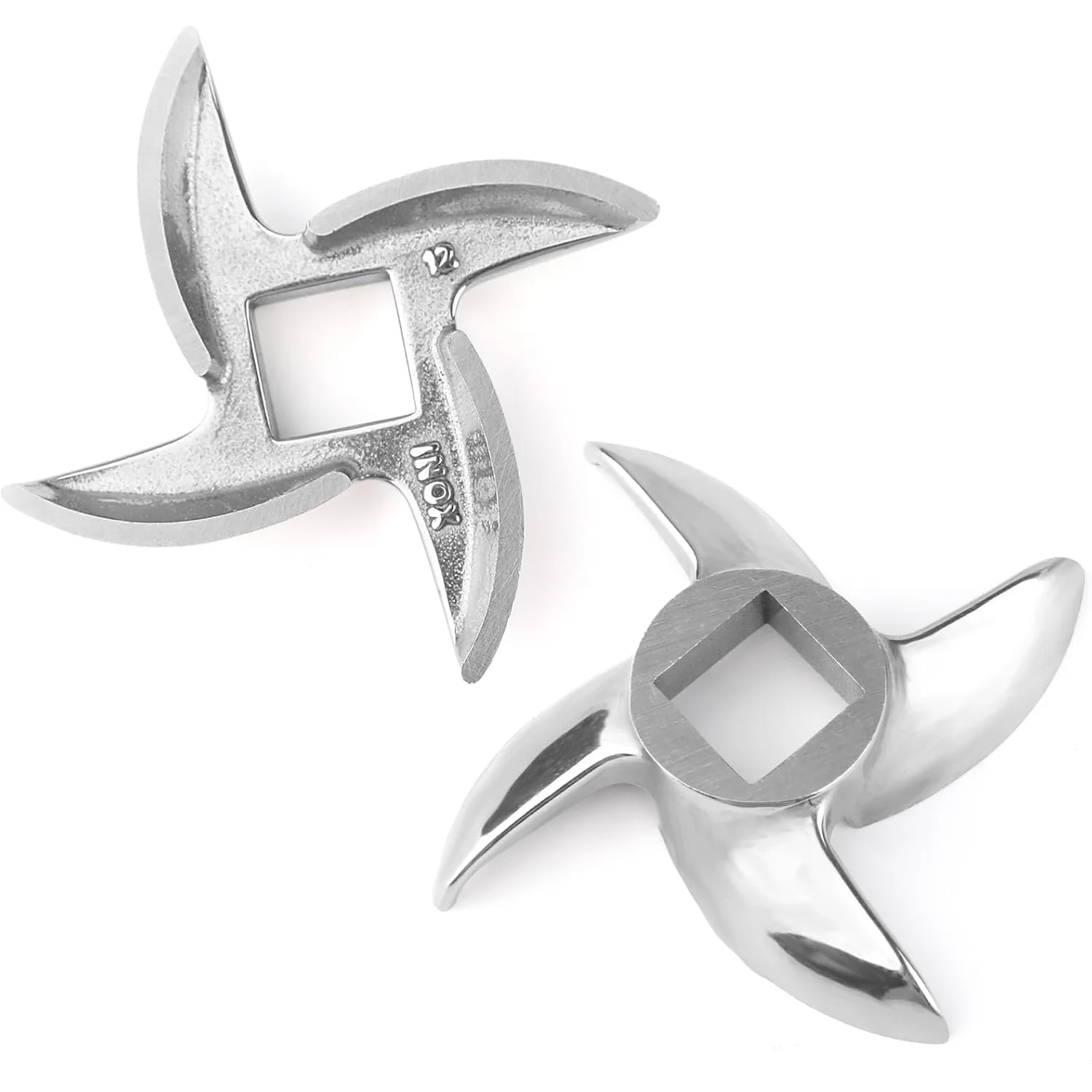 1 unidade/2 unidades # Substituição do cortador de faca de aço inoxidável da lâmina do moedor de carne 12 para moedores