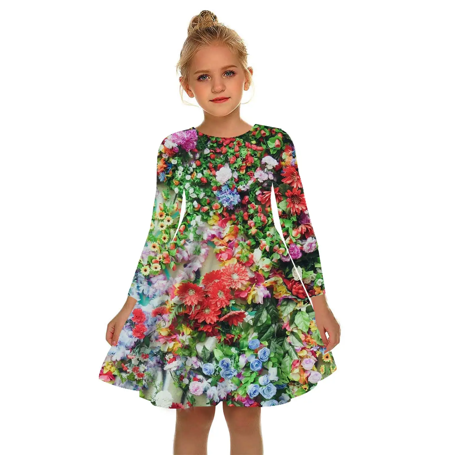 New 2022 3D Print Summer Kids Girls Baby Shower Casual Dresses Fashion Long Dresses Autumn EveryDay Casual Dresses little girl skirt dress
