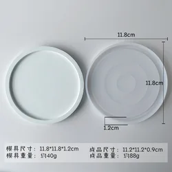 Oval Silicone Mold for Handmade Coaster and Storage Tray Crafting (Round 11.8cm)
