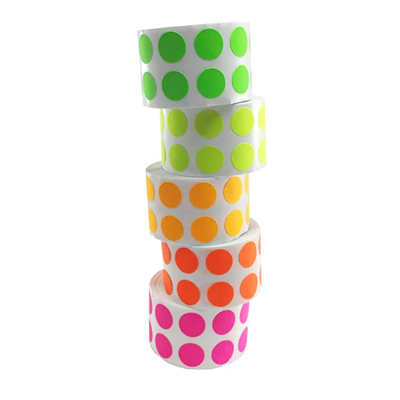 Luminous Round Dots Tape Stickers 500/1000PCS fluorescent tape fluorescent stickers luminous wall stickers luminous tape Yellow Green Fluorescent Self-adhesive Glow In The Dark Warning Security