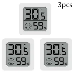Mini LCD Digital Indoor Thermometer and Hygrometer Weather Station Set (3pcs)