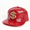 Cool Hippie Flat Brim Baseball Cap, Rhinestone Golden Dollar Sign Punk Trucker Hat, Snapback Hat for Casual Leisure Outdoor Spor 2