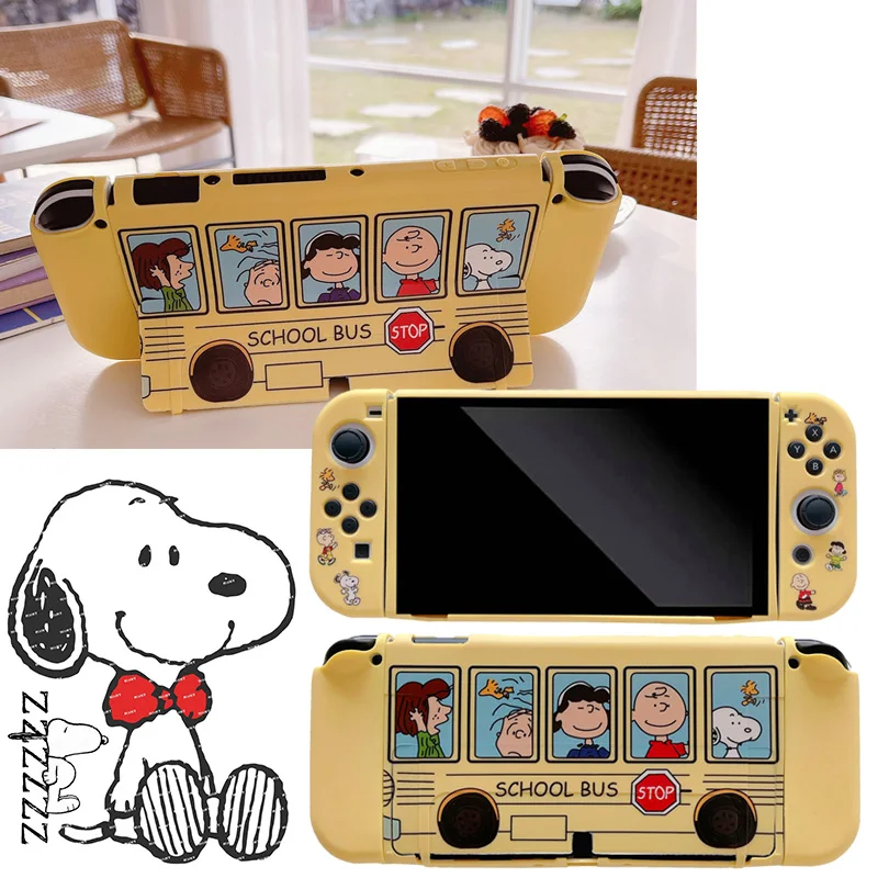 

Защитный чехол для игровой консоли Snoopy Switch, мягкий чехол из ТПУ с аниме рисунком и переключателем, детские игрушки в подарок