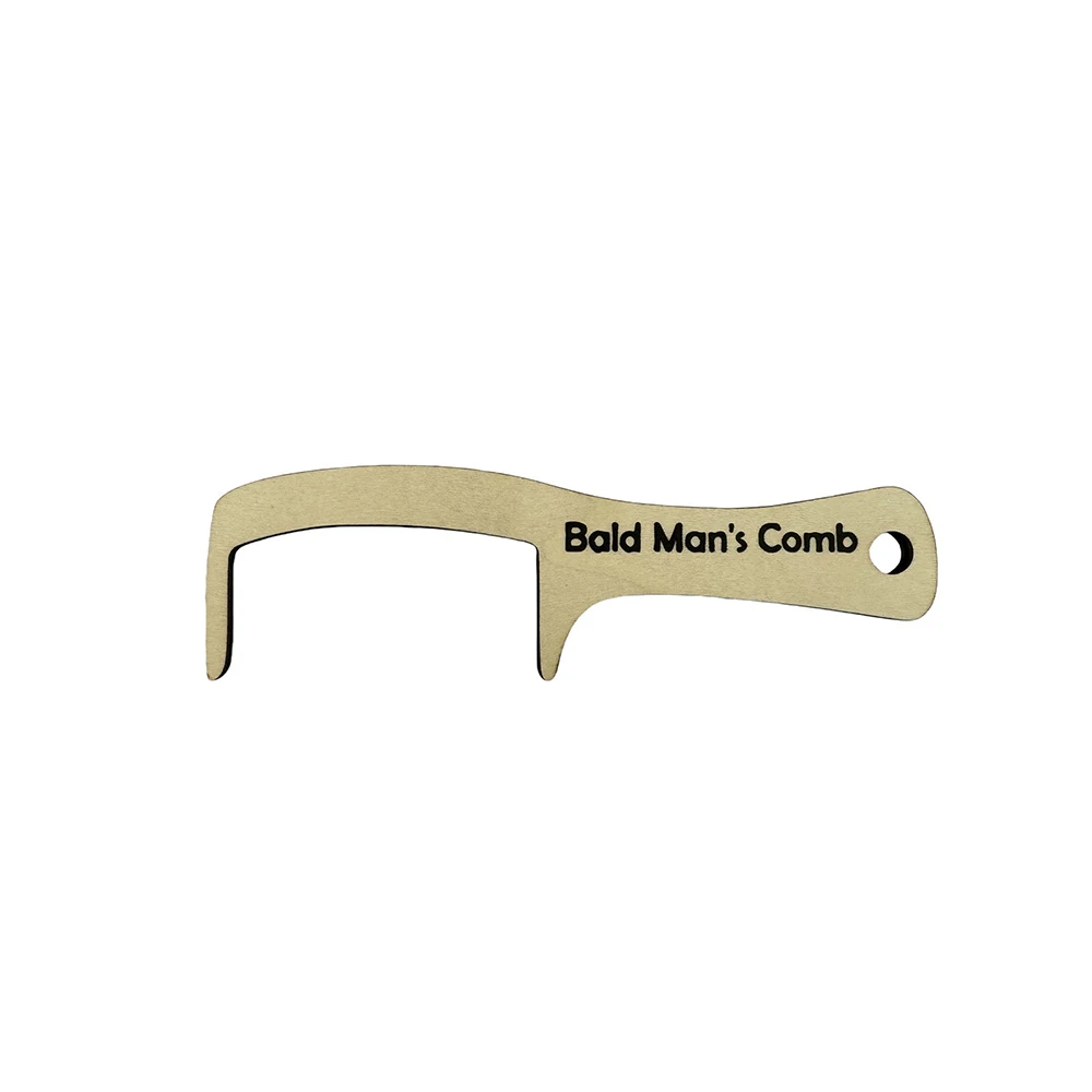 Bald Man's Unique Wooden Comb: Funny Hairless Head Polisher & Shiner - Novelty Gift