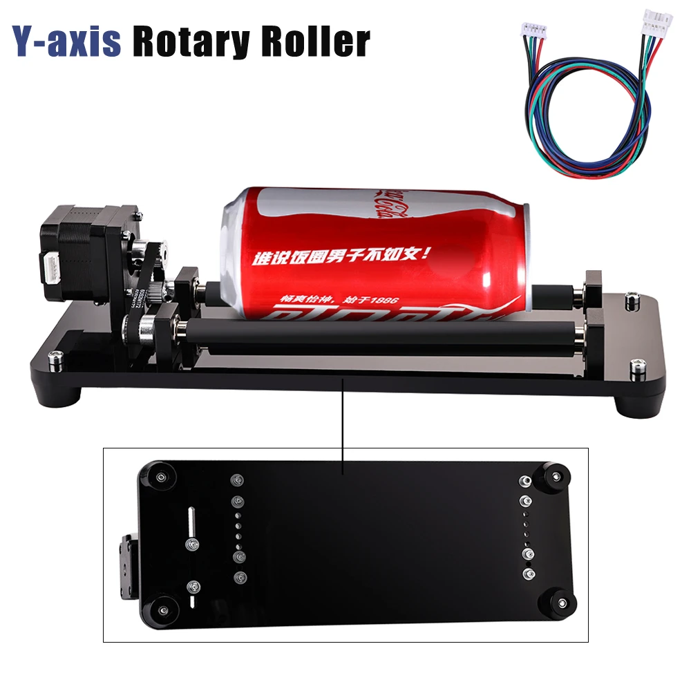 router woodworking Y Axis Rotary Roller Engraving Module for Column Cylinde Engraving DIY Cans Cups Bottles Module Kit for cnc Laser Cutter wood pellet machine