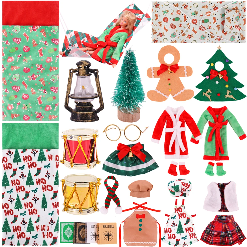 Christmas Doll Accessories Set For Babi 30 CM Doll Clothes Dress For elf Doll Toys Girls Christmas Gift