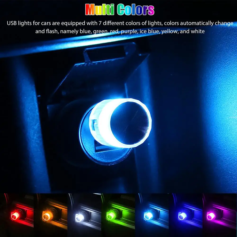 3pcs Mini USB RGB LED Lamps Interior Light Energy Saving Car Colorful  Ambient Lamp Decor Accessories for Pc Computer Power Bank - AliExpress