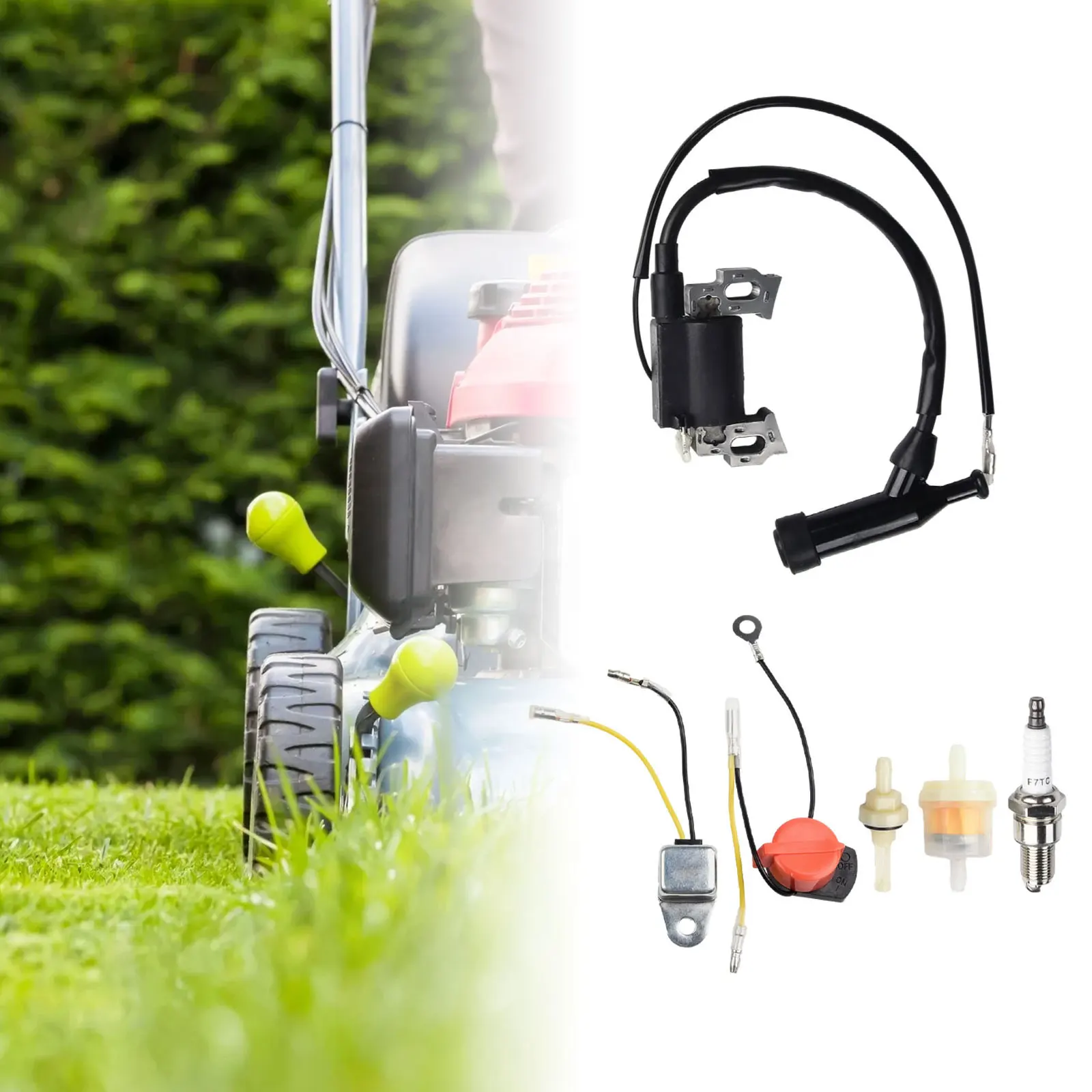

Lawn Mower Parts Ignition Coil Kit For Honda GX200 GX120 6.5HP Spark Plug Durable High Quality Garden Equipment