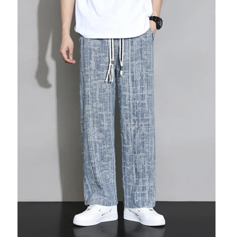 

Badge Jeans Pants Man Fashion Street Casual Panelled Vintage Hip Hop Female Oversize Wash Tether Trousers Wide Mop Unisex Pants
