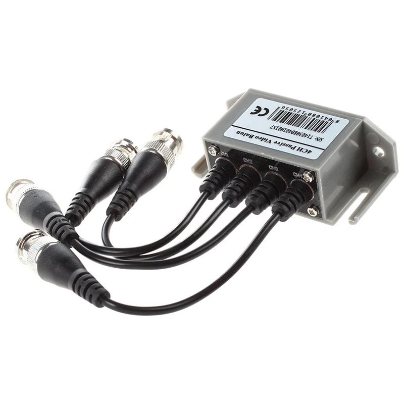 2X 4-Channel Video Balun BNC UTP CAT5 Transmitter For CCTV/ Surveillance Camera Trend