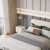 Lit de rangement Unique, chambre à coucher, esthétique, moderne, salon de couchage, têtes de lit, tables de nuit doubles, décoration matrimoniale 4