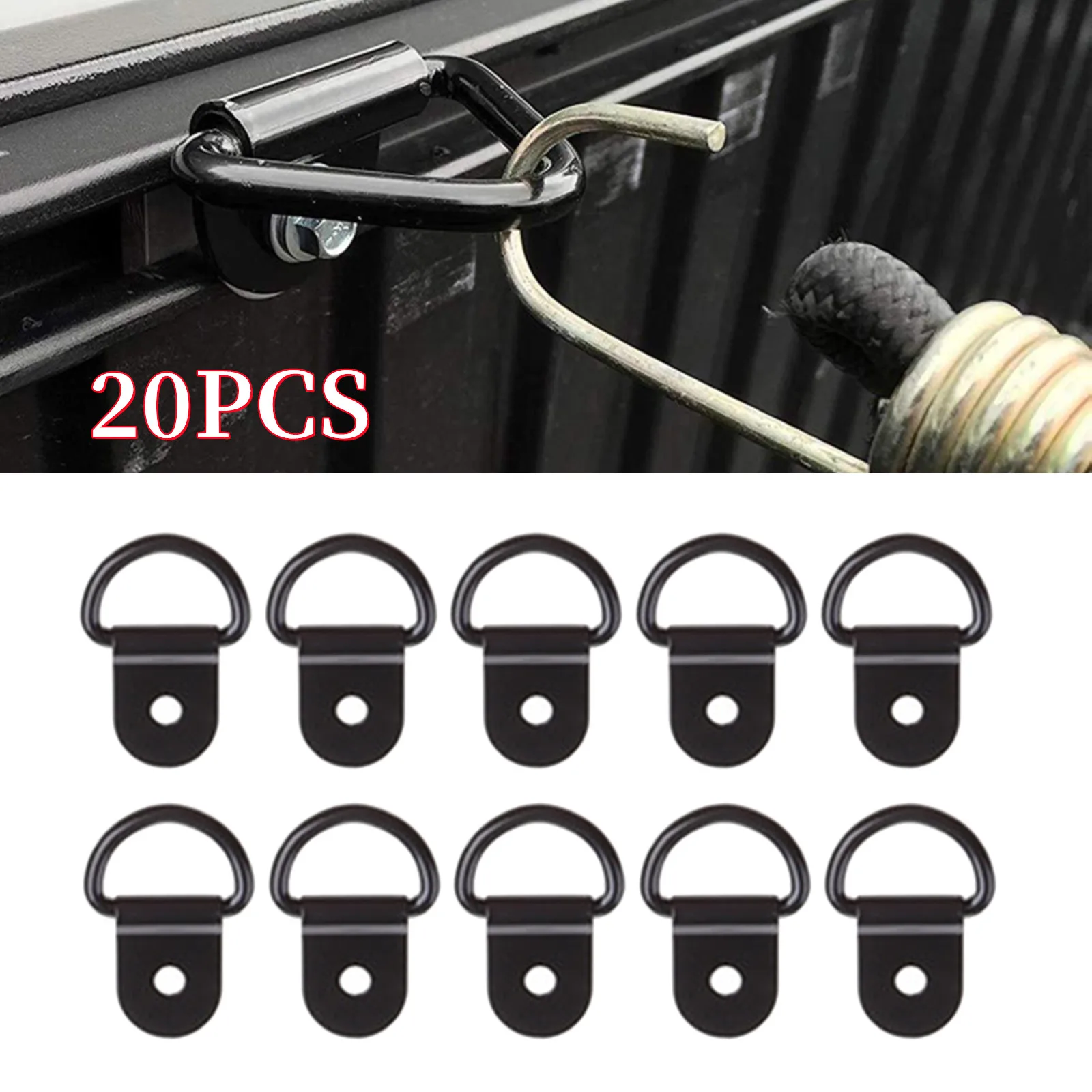 20PCS/10PCS D Shape Tie Down Anchor Rings Iron Stainless Steel Cargo Tie Down Ring for Car Truck Trailers RV Boats