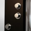 OUIO Black Shower Panel Wall Mounted LED Rainfall Shower Head Rain Massage Stainless Steel Bathroom Shower Panel Bathtub Mixer 4