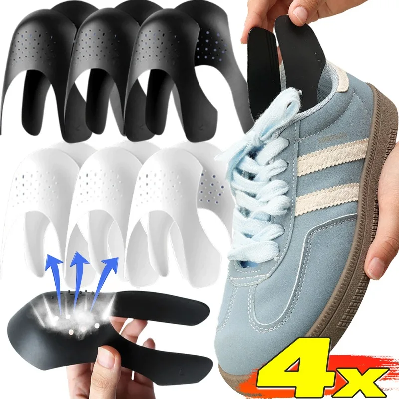 4pcs 캐주얼 운동화 용 주름 방지 신발 헤드 보호대 주름 방지 신발 발가락 캡 지원 구급 침대 확장기 신발 보호