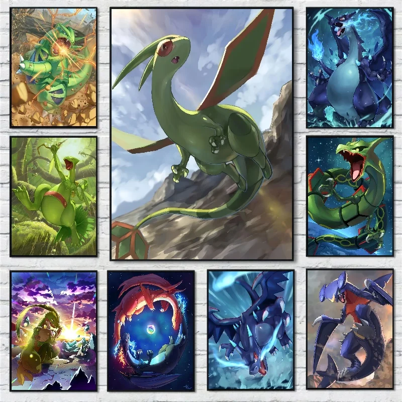 Toile PokeArt Shiny Rayquaza - Déco Murale Pokémon