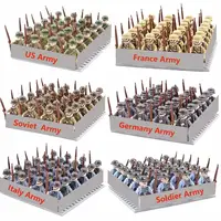 40 Pcs/Lot WW2 military characters WWII soldiers army building blocks assembling bricks national army weapons toys for children 1