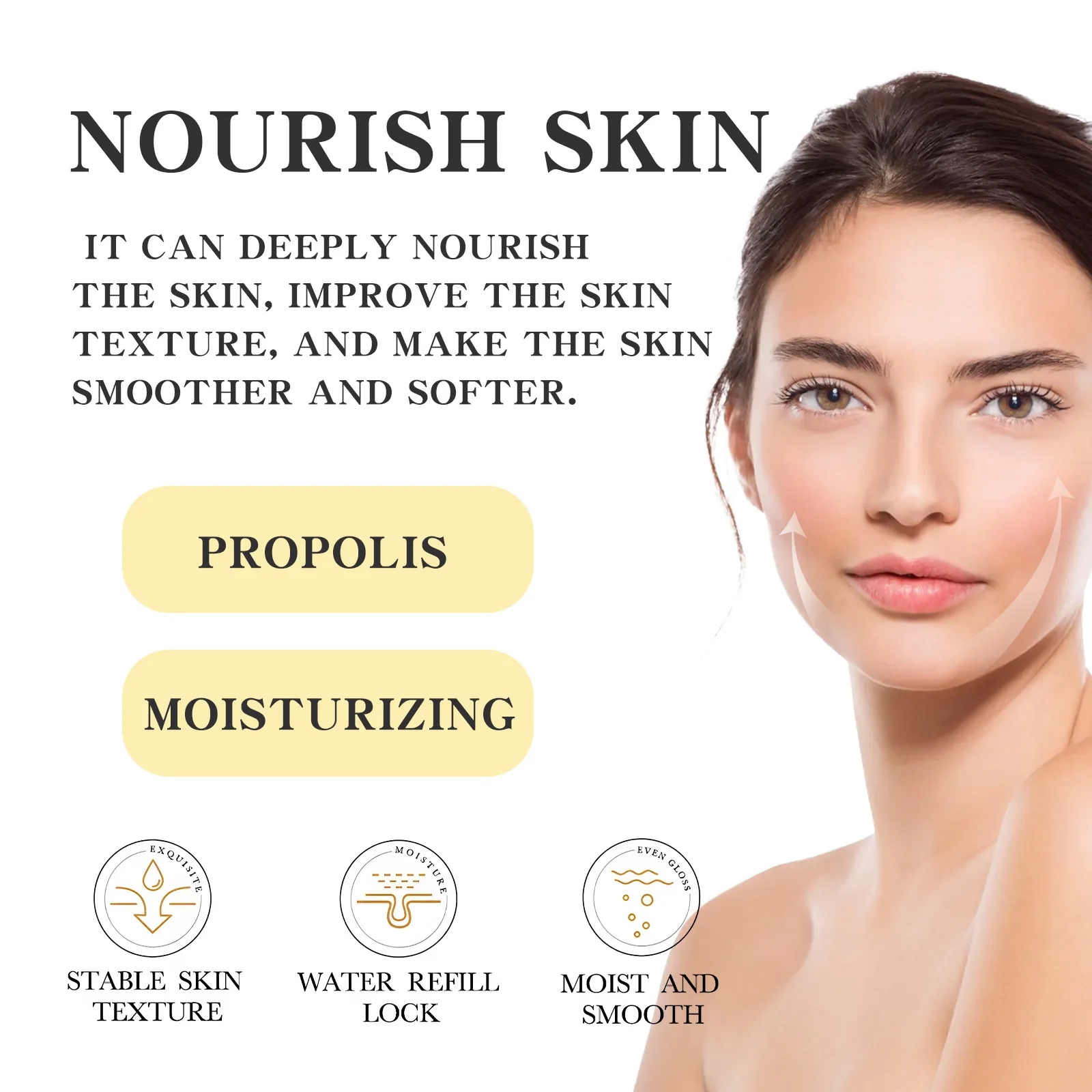 OUHOE Propolis Moisturizer- 24H Deep Moisturizing, Reduces Fine Lines & Pores, Vegan Formula, Fast Absorption, Visible Results