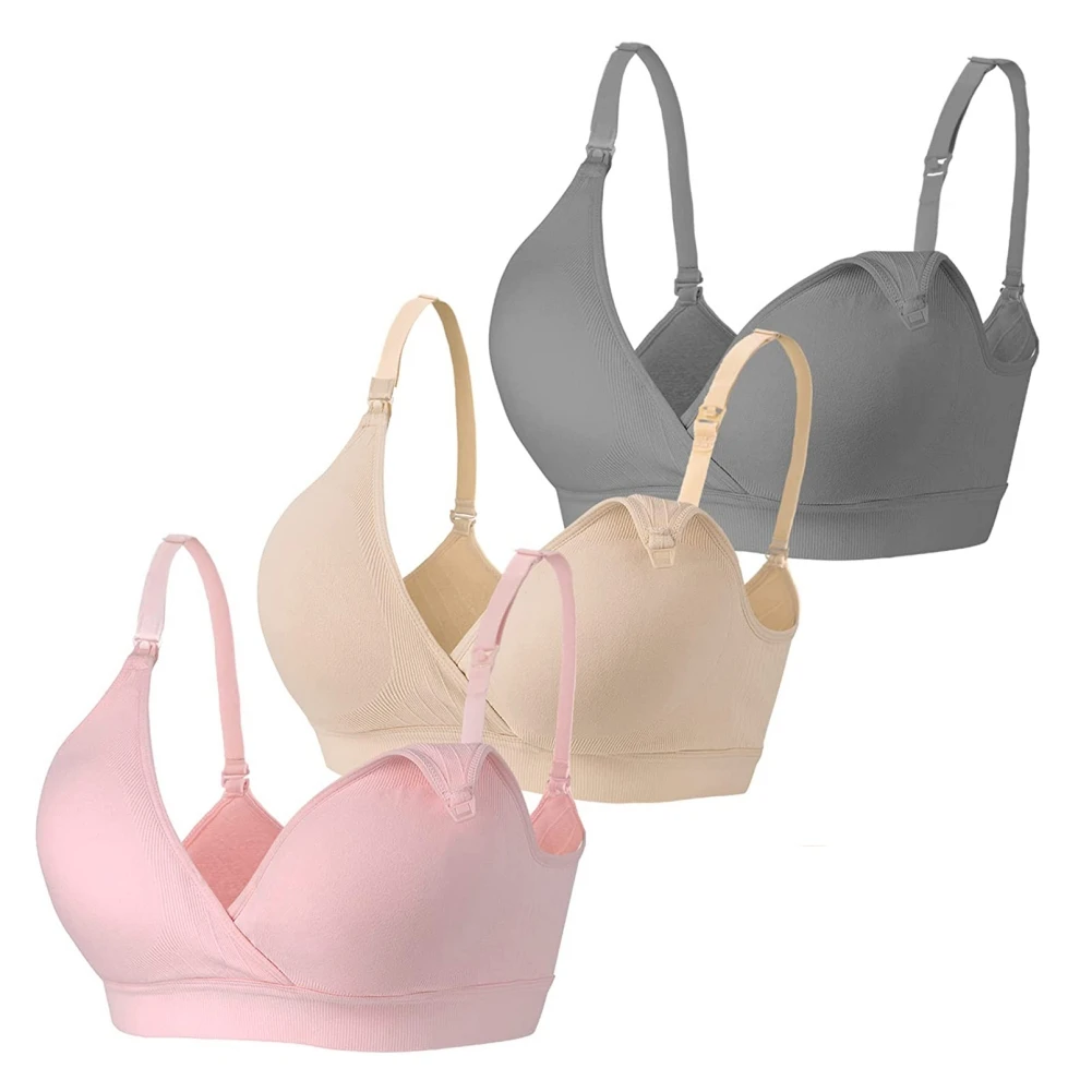Women's Maternity Pregnancy Seamless Breastfeeding Bras No Underwire Adjustable Straps Breast-Pumps Holding And Nursing Bra 6