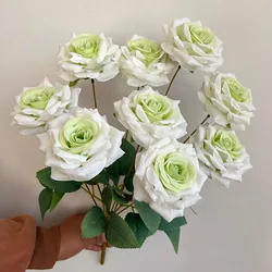 Diamond Roses Bouquet - Elegant Artificial Flowers for Home and Wedding Decor (Green core)