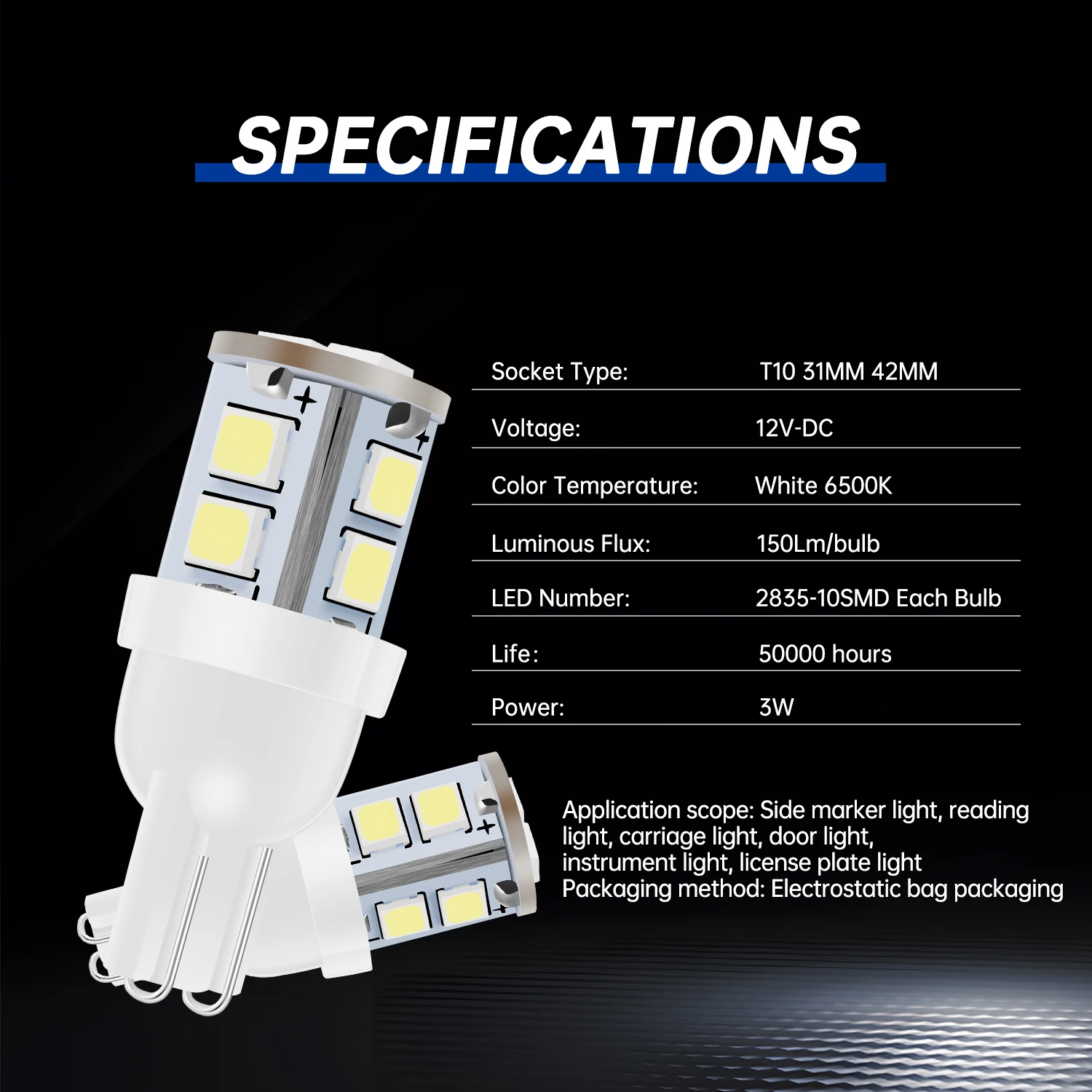  LED  Ʈ ü , ڵ ׸ , 6500K 150LM LED  ŰƮ, T10, 31mm, 42mm, 20 , 24 , 36 