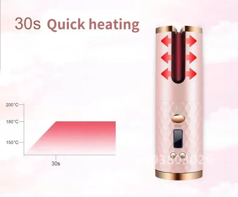 Automatic Hair Culers 3 USB Option Color Charging Portable Curling Scalding Hair Iron Auto Anti Curler Wireless Rotate