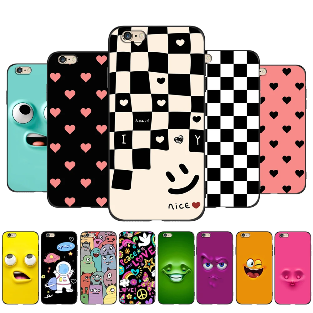 Per Iphone 5 S 5 S Se 2016 4.0 "Custodia Per Telefono Su Apple Iphone 6 S 6 S Plus Funda Bumper Custodia In Tpu Nero Cute Funy
