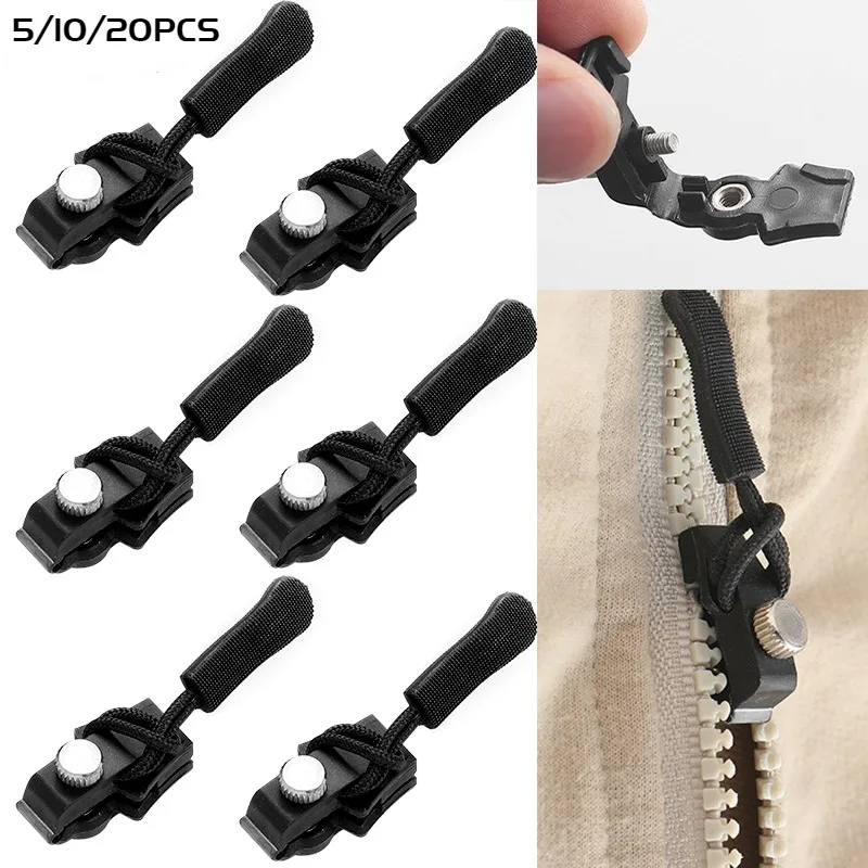Description Picture 3 of item5PCS//20PCS Universal Zipper Repair Kit Quick Instant Detachable Zipper Head for Jacket Bags Coat Replacement Zipper Slider Pull