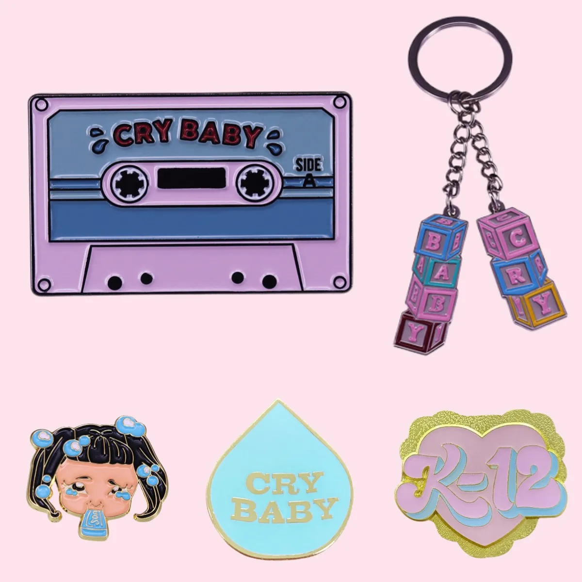 Melanie Martinez Enamel Pins Custom Keychain Tape 'CRY BABY' Singer Brooches Luxury Copper Lapel Badges Cartoon Jewelry Gift