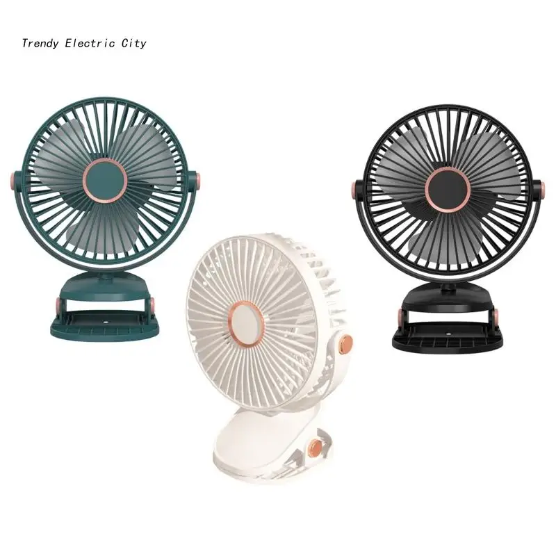 

R9CD Mini USB Fan Rechargeable Fan Strong Wind 3 Speed Desktop Clip on Fan Portable Quiet for Office Camping Outdoor