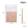 100PCS Disposable Wood Stick Beauty Spatulas Log Hair Removal Wax Coating and Scraping Tool Eyebrow Trimming Wooden Stick 3