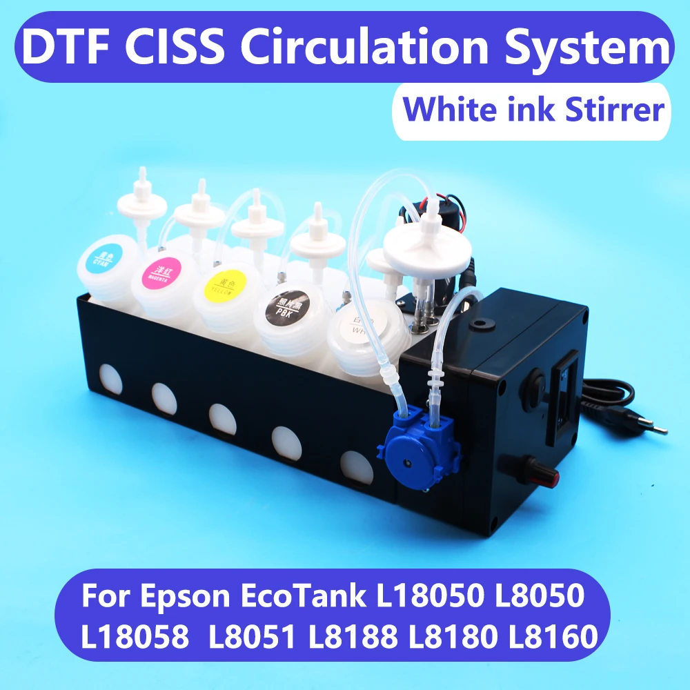 

DTF Ink Circulation Kit CISS Tank For Epson L1800 L800 L805 L18050 L8050 XP600 DTF DTG Printer White Ink Mixer No Damper Timer