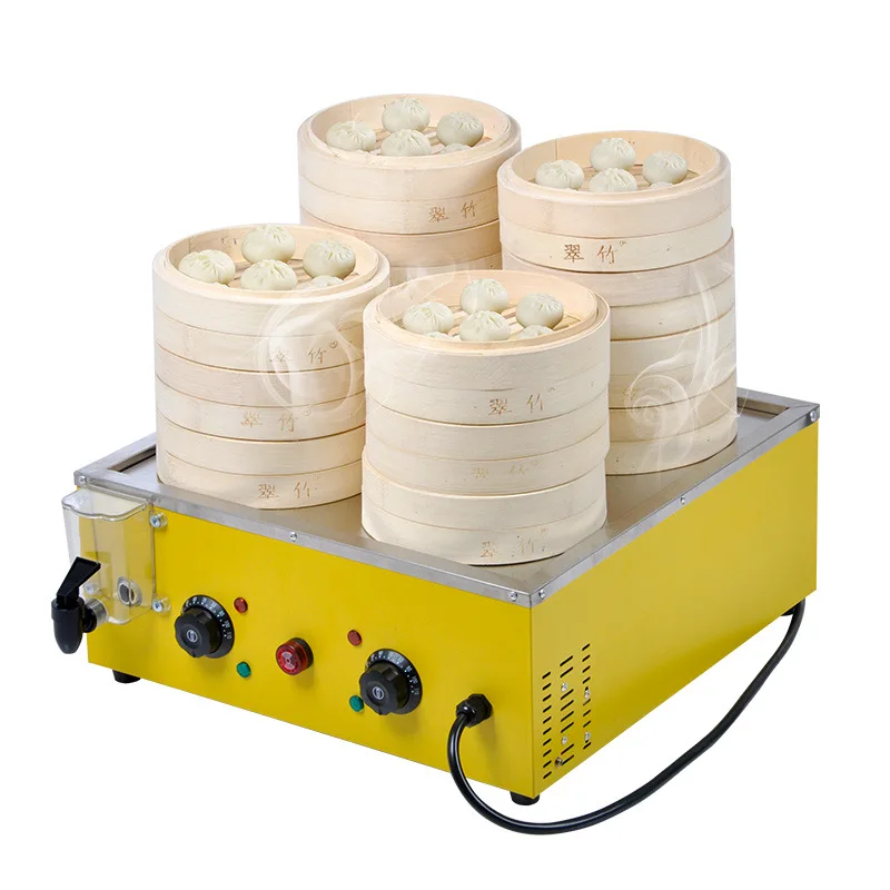 Steamed Buns Machine 4 Holes Electric Steamer Steaming Dumpling Furnace Desktop Automatic Pot for Steaming Food 220V