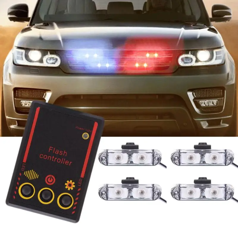 Led Polce Lights For Car Fso Strobe Light Wireless Remote Ambulanza 12V Avvertimento Emergenza Flash Stroboscopio Accessori Per Auto
