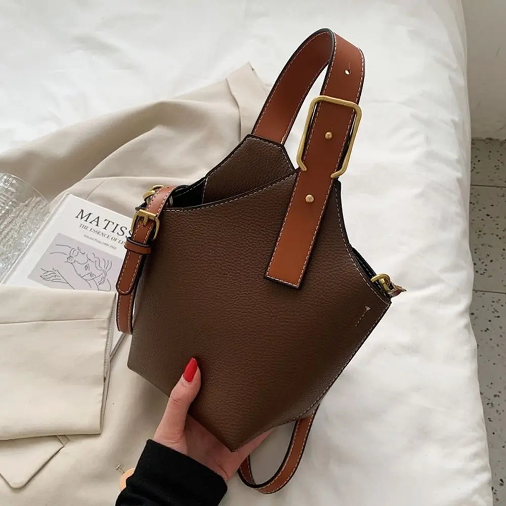 French Messenger Bag Women Crossbody Bag Mobile Phone Bag Bucket Bag Female Handbag PU Leather Handbag Shoulder Bag