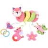 Car Seat Toys Infant Baby Pink Fox Spiral Activity Plush Hanging Rattle Toys   Stroller Sensory Toy For Newborn Gift 3