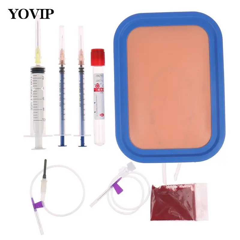 

Human Skin Venipuncture IV Injection Training Silicone Pad Model Venous Blood Drawing Practice Moudel Set