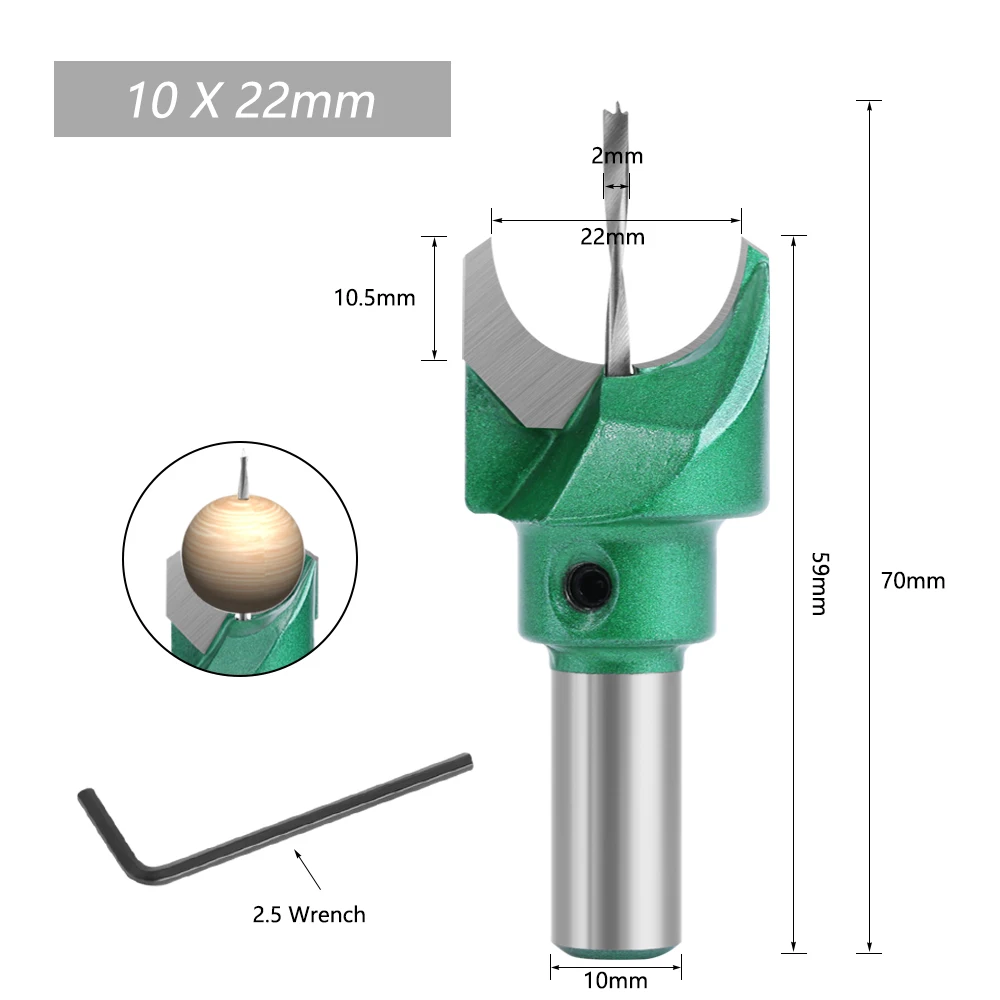 LAVIE 1 Stück 10mm Schaftfräser Buddha-Perlen-Kugelfräser Hartmetall-Holzbearbeitungs-Perlenbohrer für Holz-Endfräser Handwerkzeug – Detail 11