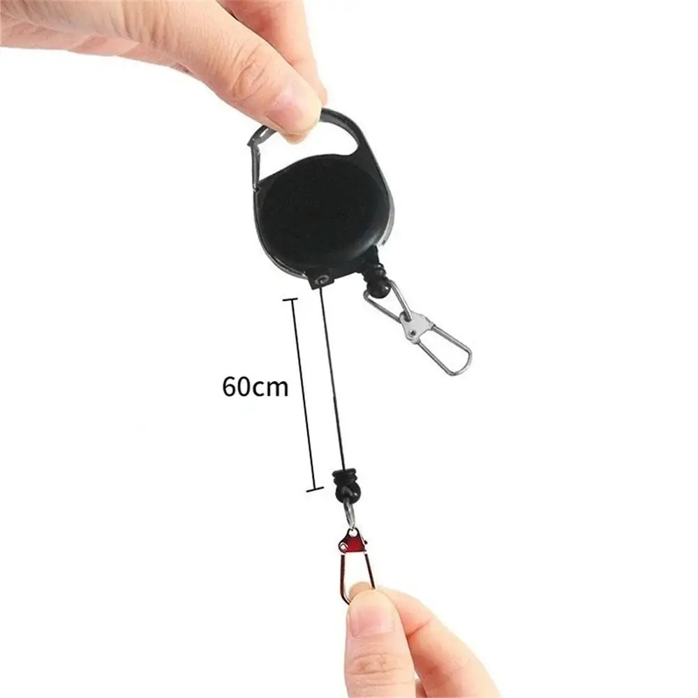 Creative Double Headed Retractable Keychain Badge Reel 60CM ID Card Holder