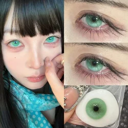 Visuashow Demonic Eye Colored Contacts for Halloween Cosplay Makeup - Half - Year Use (Angel Green)