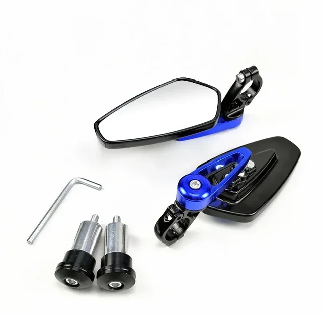 Motorcycle Aluminum Bar End Side Rearview Mirror Universal Motorbike Bike Handlebar Rear View Mirrors 1 Pair 7/8" 22mm