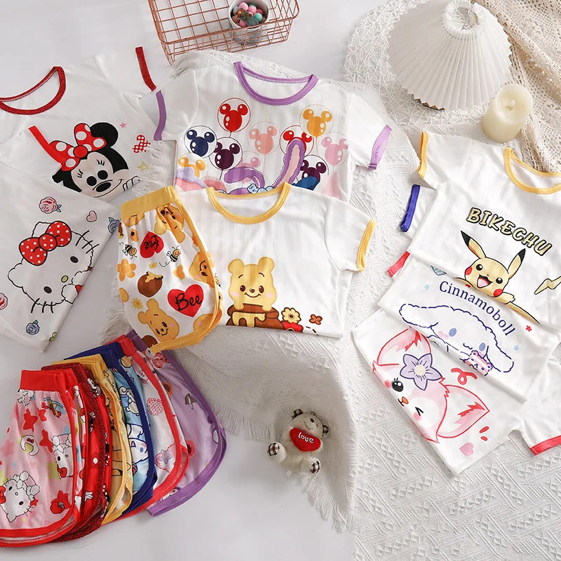 Sanrio Cinnamoroll Kittys terno esportivo infantil, roupas de verão, anime  kawaii, algodão confortável, manga curta para meninas, minha melodia,  casual - AliExpress